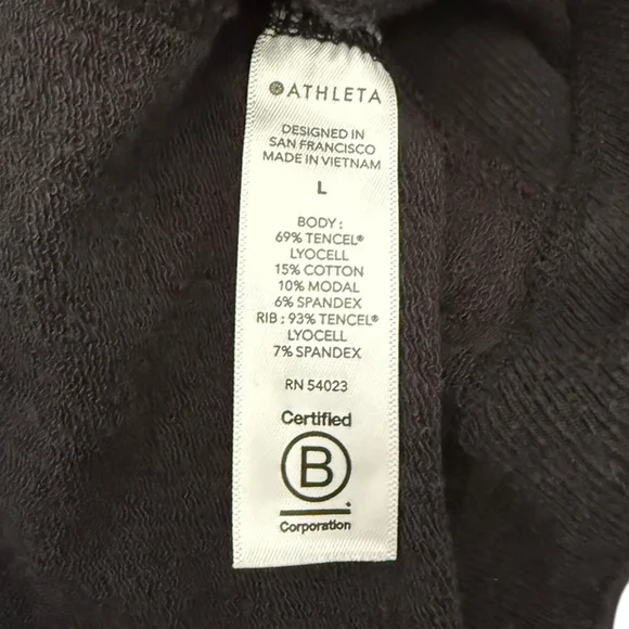 Athleta Faded Black Long Sleeve Sweatshirt Dress Size L - Picture 5 of 5